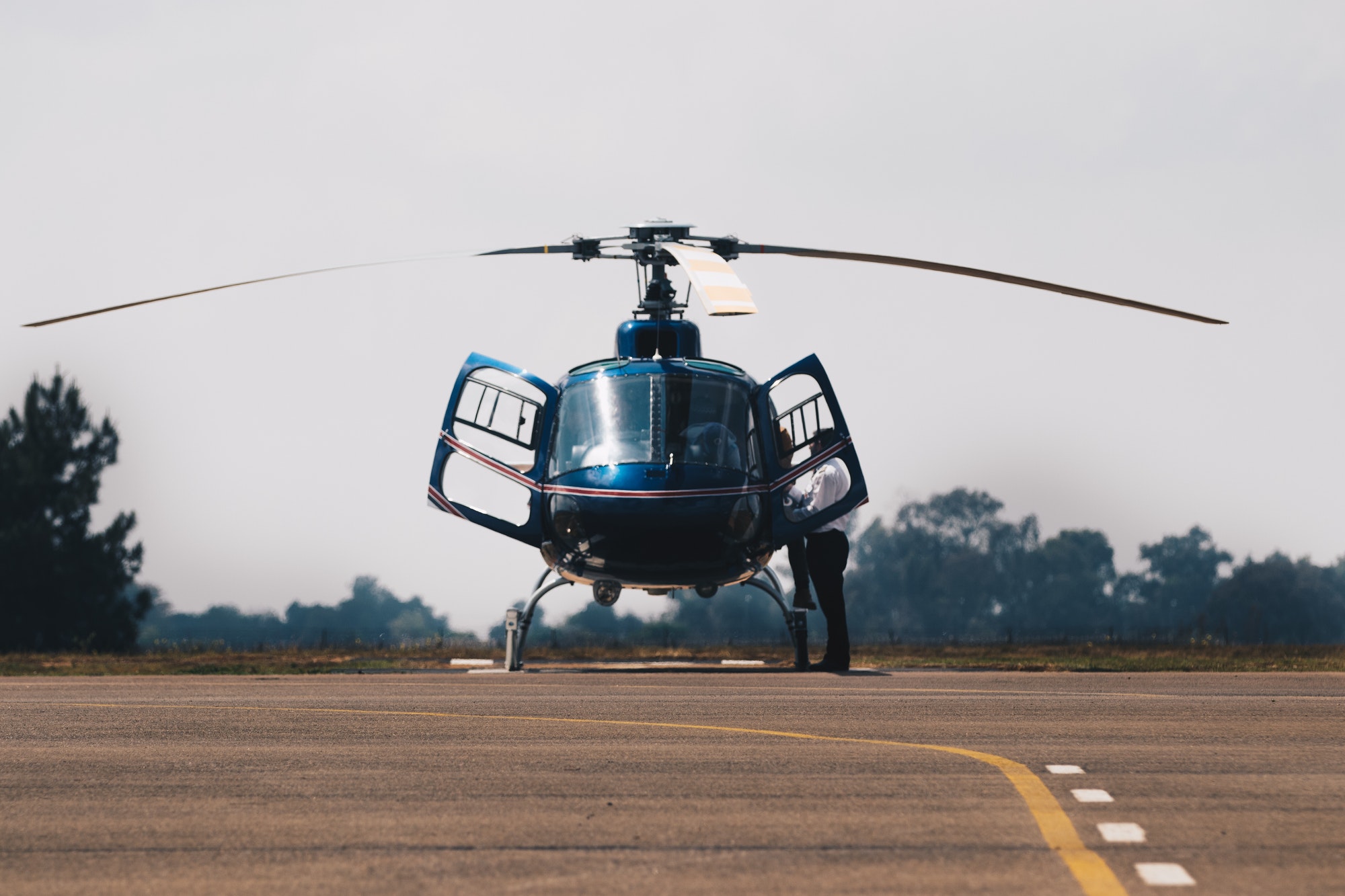 Helicopter getting ready for take off